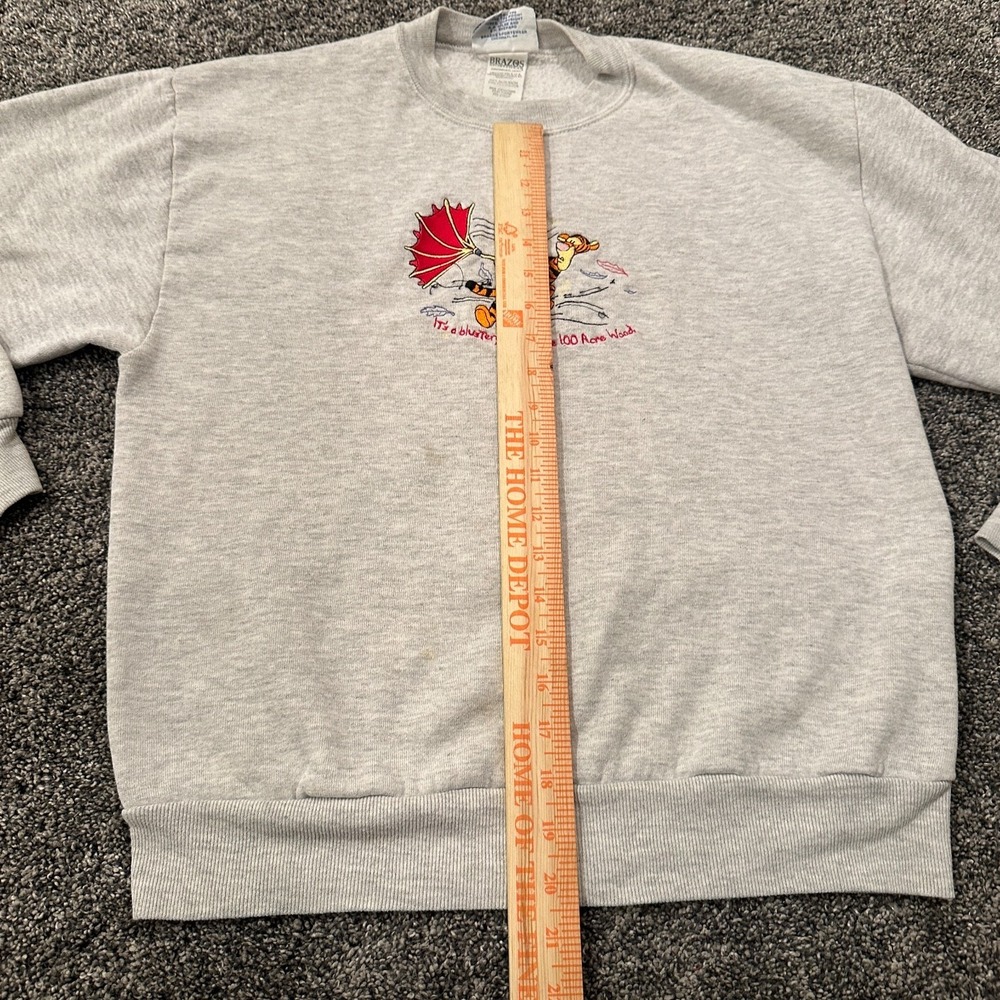 Vintage Disney Tigger Sweatshirt Mens Medium Gray Pooh 100 Acre Woods 90s USA - Picture 7 of 15